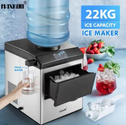 22kg Ice Maker Cold Water Dispenser 2 In 1 Bullet Cube Making Machine $369.96 (RRP $599.95) @ Best Deals NZ