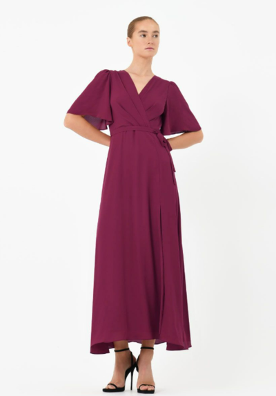 Cannes Draped Sleeve Maxi Dress Anemone Pink $79.20 (RRP $139.99) @ Forcast