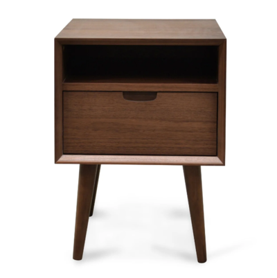 Asta SQ Wooden Bedside Table Walnut $283.05 (RRP $415) @ Interior Secrets