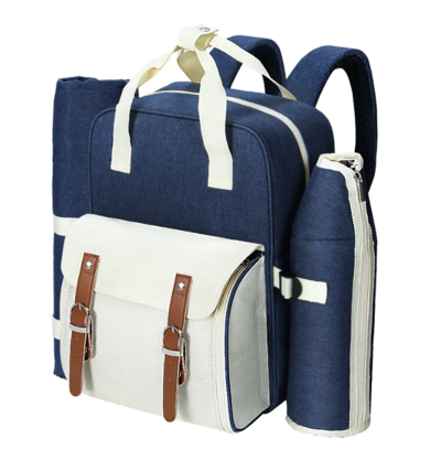 Picnic Basket Backpack Set Cooler Bag 4 Person Outdoor Liquor Blue $88 (RRP $152) @ Kings Warehouse