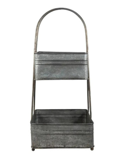 Montilly Vintage Iron 2 Tier Basket Zinc $109 (RRP $189) @ Living Styles