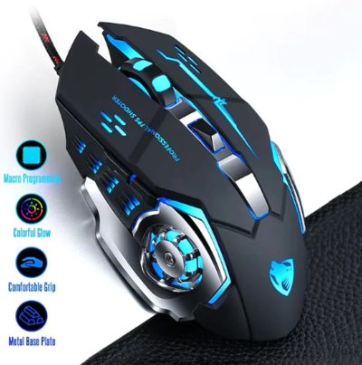 V6 Gaming Mouse 8D 3200DPI Adjustable Wired Optical LED Computer Mouse Gray $24.36 (RRP $36.54) @ Mini In The Box