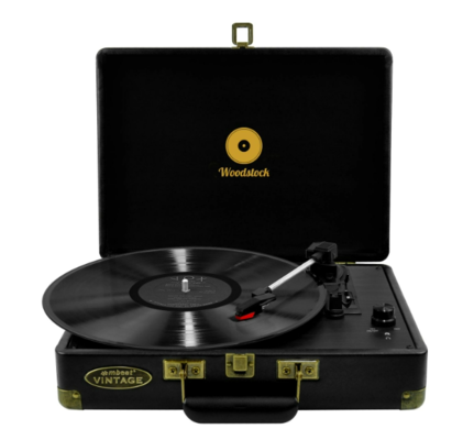 mbeat Woodstock Retro Turntable Black $89 (RRP $169.95) @ My Deal