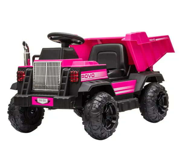 ROVO KIDS Electric Ride On Toy Dump Truck with Bluetooth Music Pink $159 (RRP $549) @ My Topia