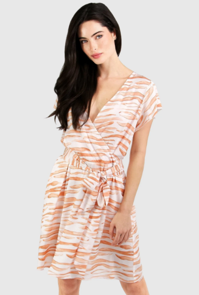 I'm the Star Wrap Dress Papaya Ripple $79.95 (RRP $159.95) @ Belle And Bloom