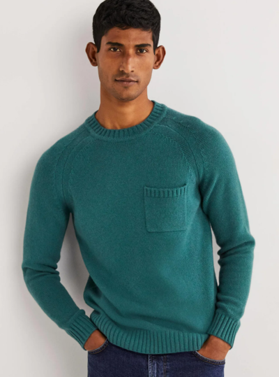 Chunky Cashmere Crew Jumper Teal $238 (RRP $340) @ Boden Clothing