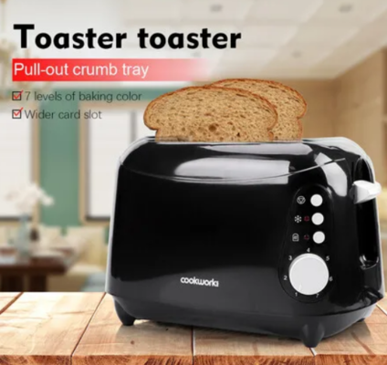 2 Slice Toaster,Slot Toaster with Double Side Baking,Defrost Reheat Cancel Function Black $39.99 (was $79.99) @ Crazy Sales