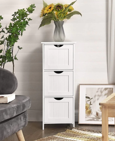 VASAGLE Floor Cabinet with 3 Drawers White BBC50WT $143 (RRP $286) @ Kings Warehouse