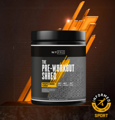 THE Pre-Workout Shred 30 servings Pineapple Mango $48.99 (RRP $69.99) @ My Protein