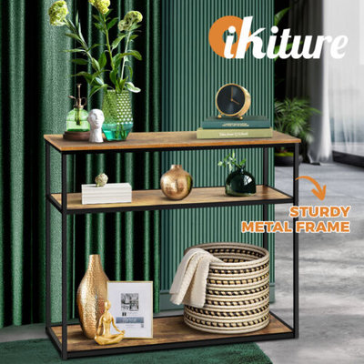 Oikiture Hall Console Table Metal Hallway Desk Entry Display Wooden Furniture $85.90 (RRP $126.95) @ eBay AU