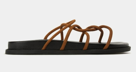 Betts ACE Leather Tubular Strap Slides Tan Suede $77.99 (RRP $129.99) @ Betts