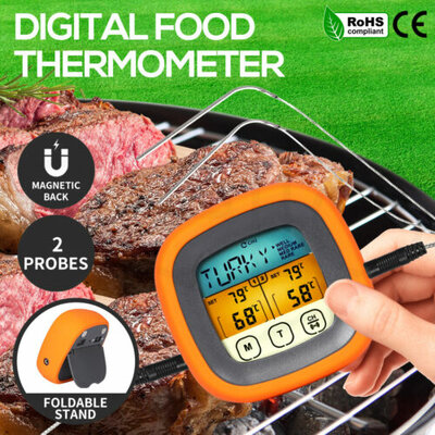 Digital Food Thermometer BBQ 2 Probe Cooking Meat Kitchen Temperature Magnet $24.99 (RRP $49.99) @ eBay AU