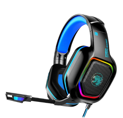 Wired Over-Ear Headphone with Noise Canceling Microphone LED Flowing RGB Light Blue $44.89 (RRP $81.89) @ Light In The Box