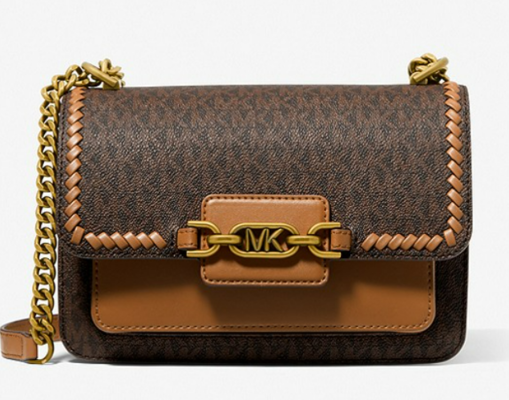 Heather Large Logo Shoulder Bag Brown/Acorn $369 (RRP $689) @ Michael Kors