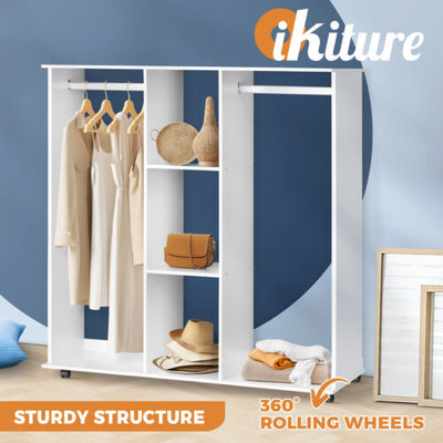 Oikiture Portable Double Wardrobe Storage Shelves Organizer Clothes Rack Hanger $119.90 (RRP $299.90) @ eBay AU