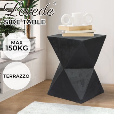 Levede Side Table Terrazzo Geometric Shape Magnesia Concrete Stool Stand $109.99 (RRP $299.99) @ eBay AU