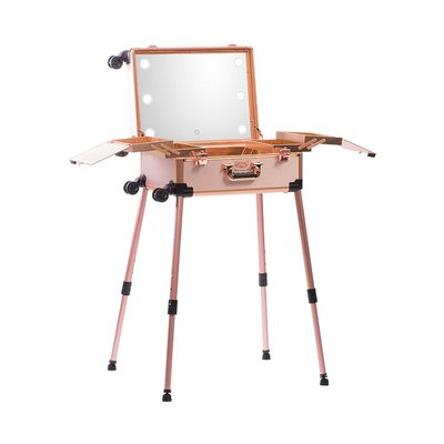 Justine Hollywood Vanity LED Mirror Makeup Case Large Rose Gold $280 (RRP $475) @ AMR Hair & Beauty