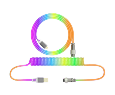 2.2m Mechanical Keyboard Coiled Cable DIY Handmade Woven/TPE Cable Colorful $21.26 (RRP $36.46) @ Banggood AU