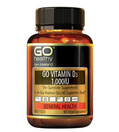 GO HEALTHY Go Vitamin D3 1,000IU 90 vegecaps $18.93 (RRP $30.92) @ Health Post NZ