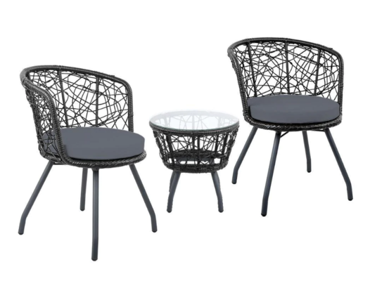 Outdoor Patio Chair and Table Black $334.95 (RRP $679) @ Momentous Living