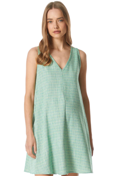 Clara Linen Dress Green Linen $89.97 (RRP $149.95) @ Soon Maternity