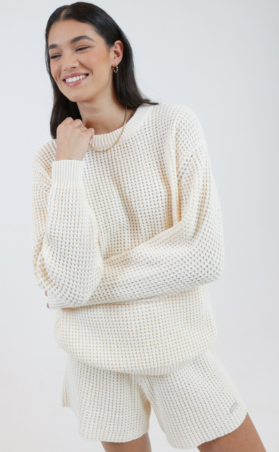 Hollow Knit Crew Oat Milk $89.99 (RRP $149.99) @ Style Runner