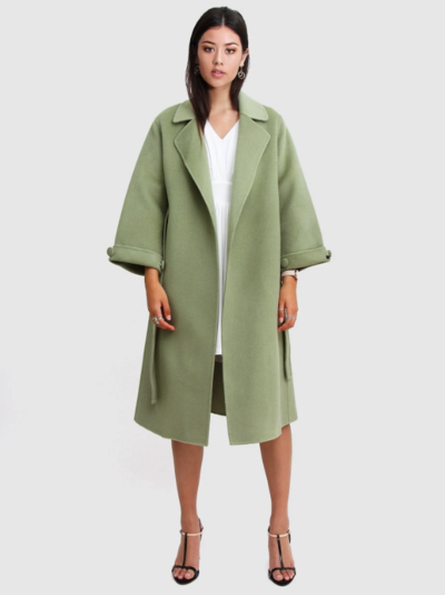 Stay Wild Oversized Wool Coat Grass $209.97 (RRP $349.95) @ Belle And Bloom