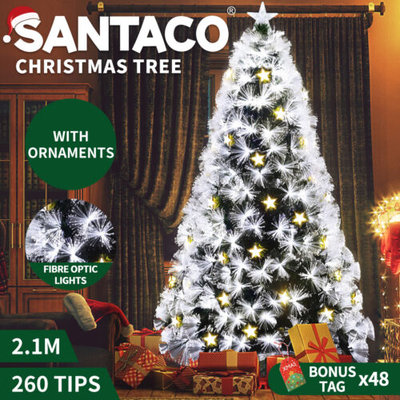 Santaco Christmas Tree 2.1M 7Ft Xmas Decorations Fibre Optic Multicolour Lights $104.99 (RRP $359.99) @ eBay AU