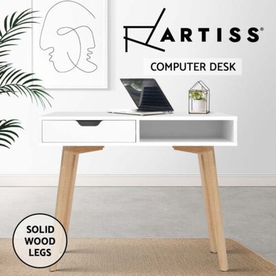 Artiss Computer Desk Office Study Table Storage Drawers Student Laptop White $106.95 (RRP $196.99) @ eBay AU