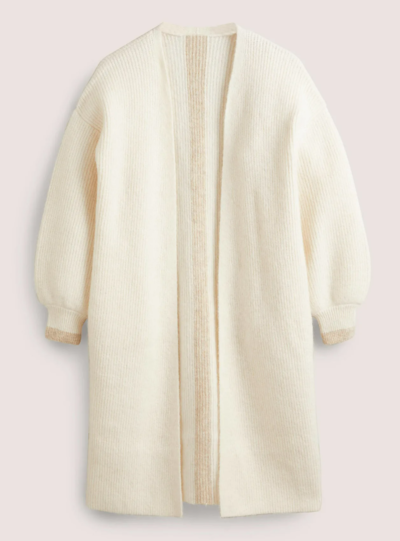 Longline Fluffy Cardigan Warm Ivory, Oatmeal $145 (RRP $290) @ Boden Clothing