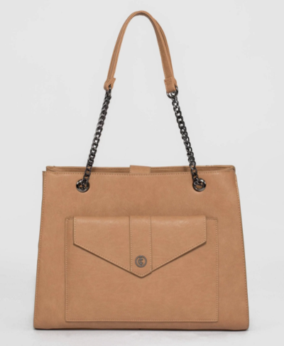 Caramel Megan Chain Tote Bag $39.99 (RRP $79.99) @ Colette Hayman