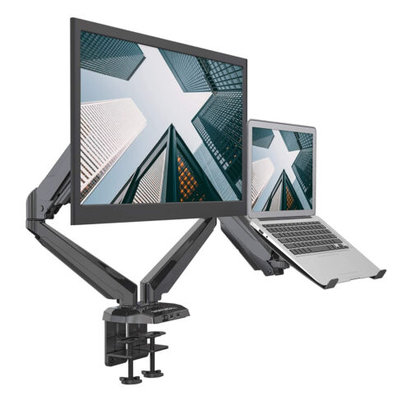 Monitor Dual Stand Arm Mount + Tray Holder Adapter Laptop Bracket Screen 32'' $119.90 (RRP $220) @ eBay AU