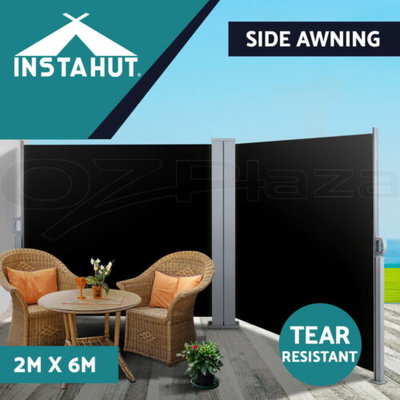 Instahut Side Awning Outdoor Blinds Sun Shade Retractable Screen 2X6M $187.95 (RRP $381.99) @ eBay AU